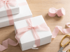 Blush pink chiffon ribbon draped to show its texture