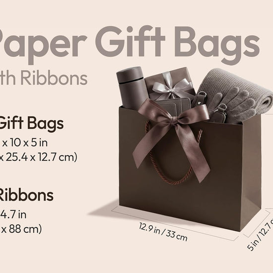 Alternate view of the large cream and champagne gift bags
