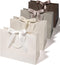 Vitalizart Paper Gift Bags With Ribbon Handles Set of 4 Grey Bulk Reusable For Gift Wrap 13" x10"x5"Large Size(Cream & Champagne)