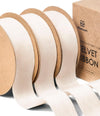 Alternate view of cream-ivory velvet ribbon
