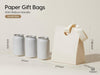 Cream white paper gift bag dimensions and side views