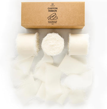 Alternate view of the 21-yard cream-white chiffon ribbon
