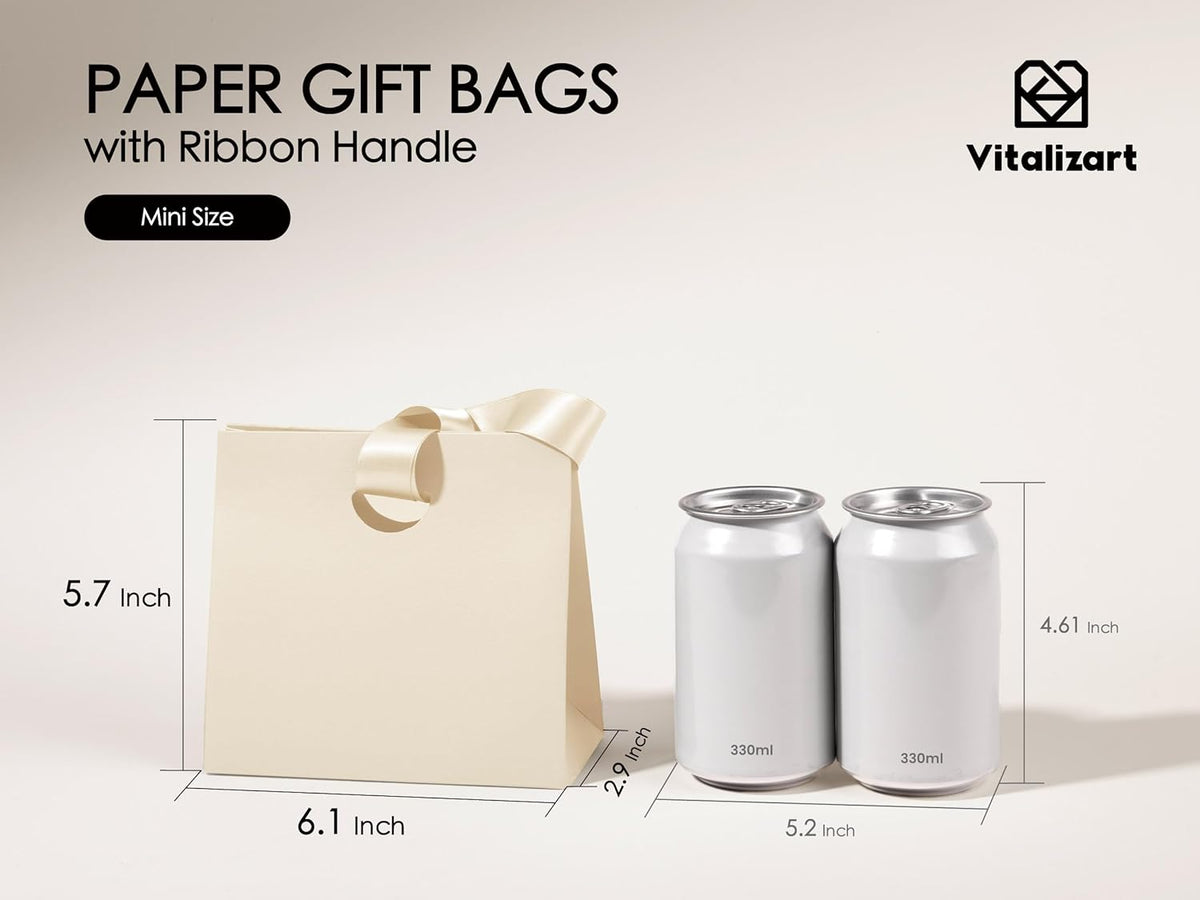 Alternate view of the mini cream-white gift bags