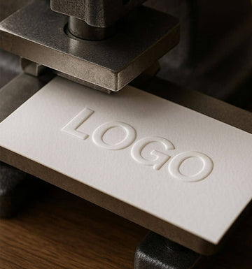 Custom logo embossing on packaging cards