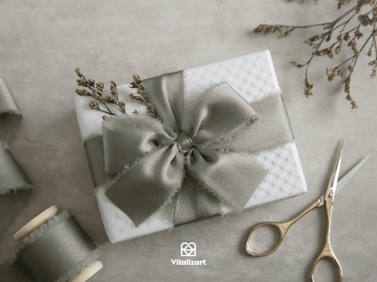 Alternate view of dusty green silk satin ribbon