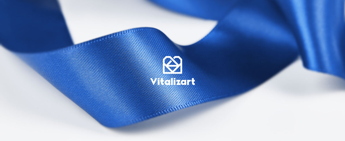 Close-up of glossy royal blue satin ribbon with fine woven texture and finished edges