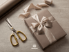 Light nude silk satin ribbon draped to show its sheen
