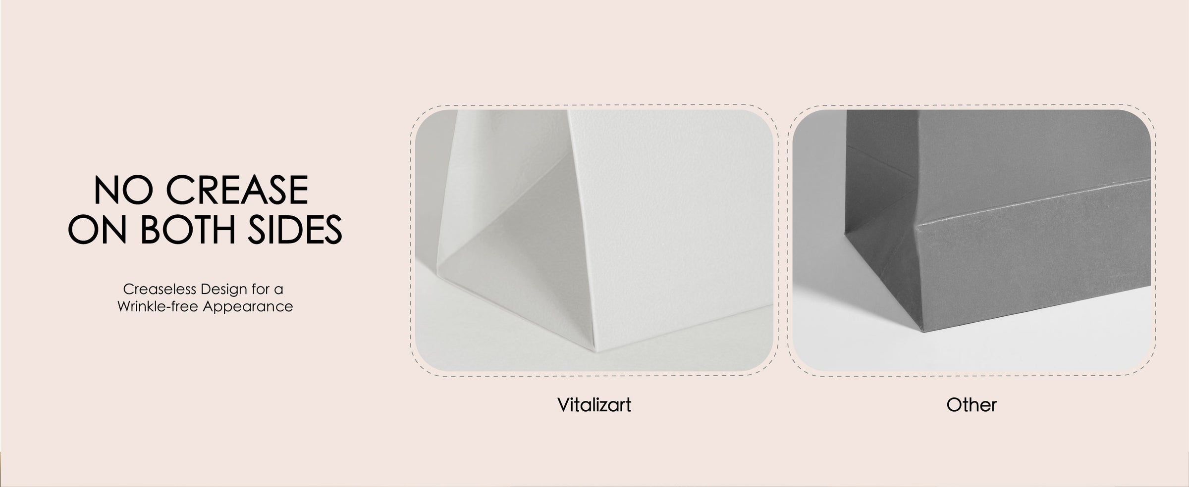 Side-by-side gift bag view highlighting smooth, uncreased paper surfaces