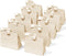 Cream White Small Paper Gift Bags with Ribbon Handles — Set of 10