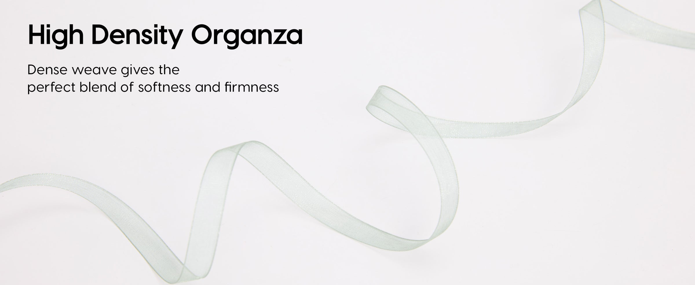 High-density sheer organza ribbon loops showing a light translucent woven texture
