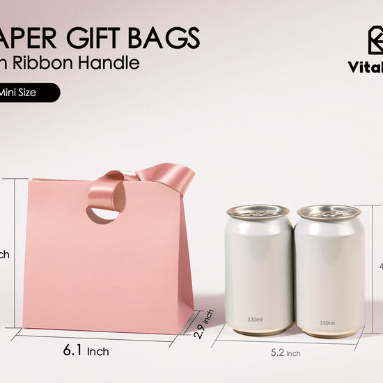 Alternate view of the mini pink gift bags