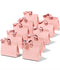 Vitalizart Paper Gift Bags with Ribbon Handles Set of 10 Pink Bulk Reusable for Gift Wrap Girls Kids 6.1"x2.95"x5.71" Mini（Pink)