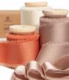 Silk Satin Ribbon With Wooden Spool 1" x 15 Yd (Terracotta Fall) - Vitalizart