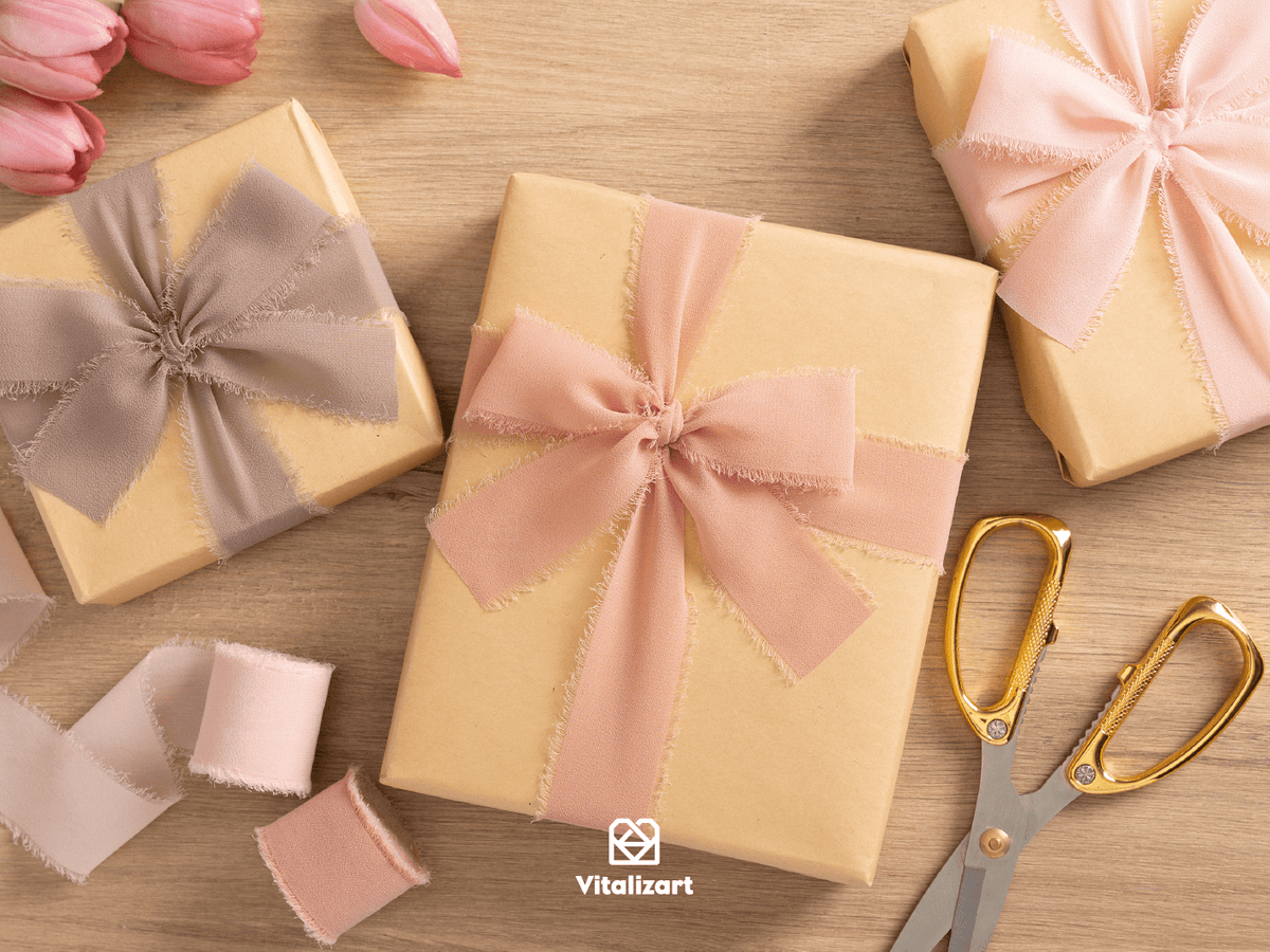 Rose-gold fringe chiffon ribbon, 1.5 inches wide
