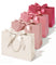 Vitalizart Paper Gift Bags With Ribbon Handles Set of 5 Pink Bulk Reusable For Gift Wrap 13" x10"x5"Large Size(PINK)