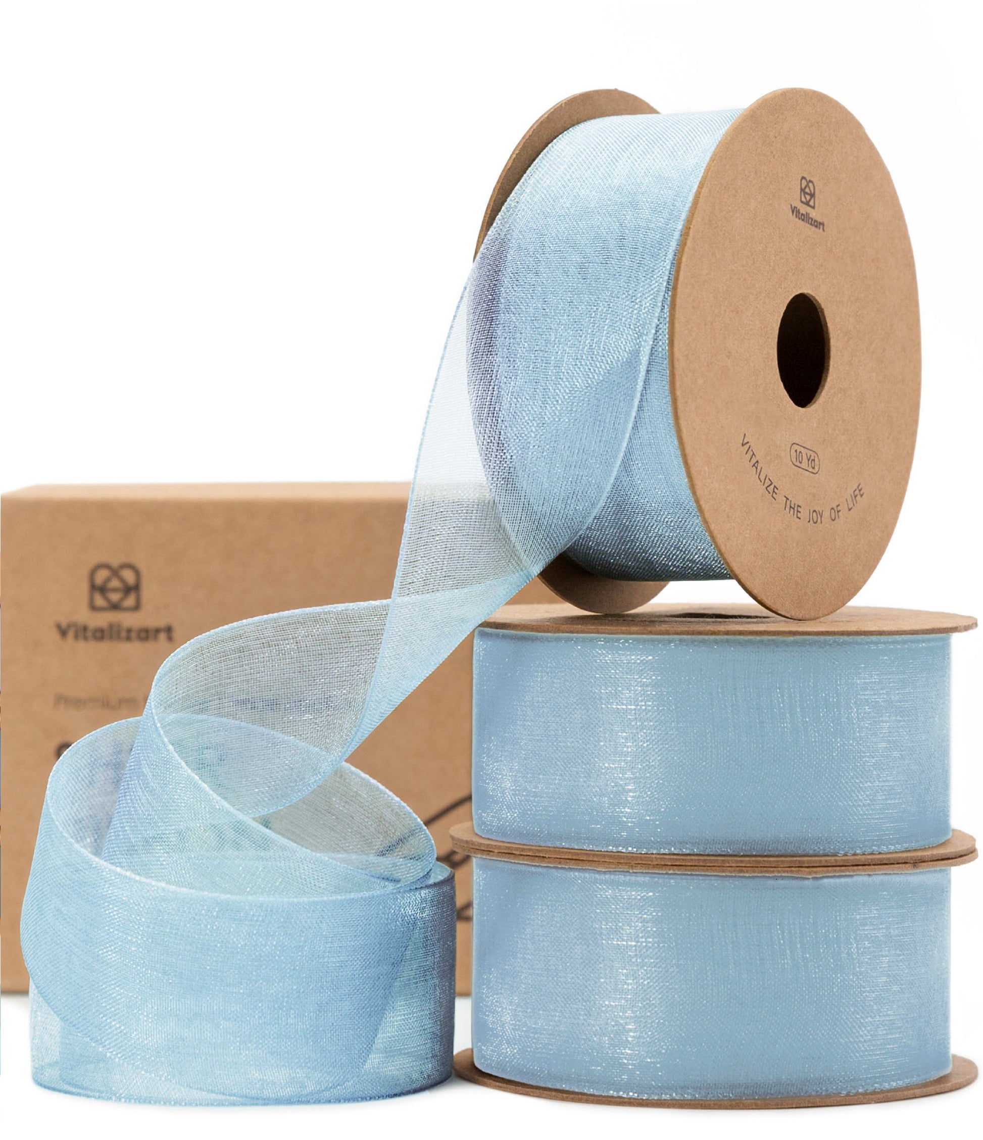 ORGANZA SHEER RIBBON 1“ X 30 YD (BLUE) - Vitalizart