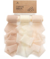 Chiffon Ribbon with Wooden Spool 2" x 15 Yd (Light Nude & White) - Vitalizart