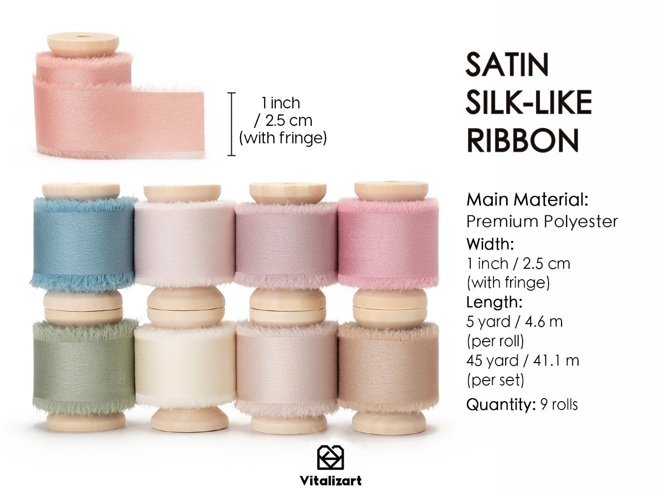 Silk Satin Ribbon With Wooden Spool 1
