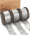 Deluxe Velvet Ribbon Set With Wooden Spool 1" x 9Yd (Metallic Silver) - Vitalizart