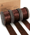 Deluxe Velvet Ribbon Set With Wooden Spool 1" x 9Yd (Dark Brown) - Vitalizart