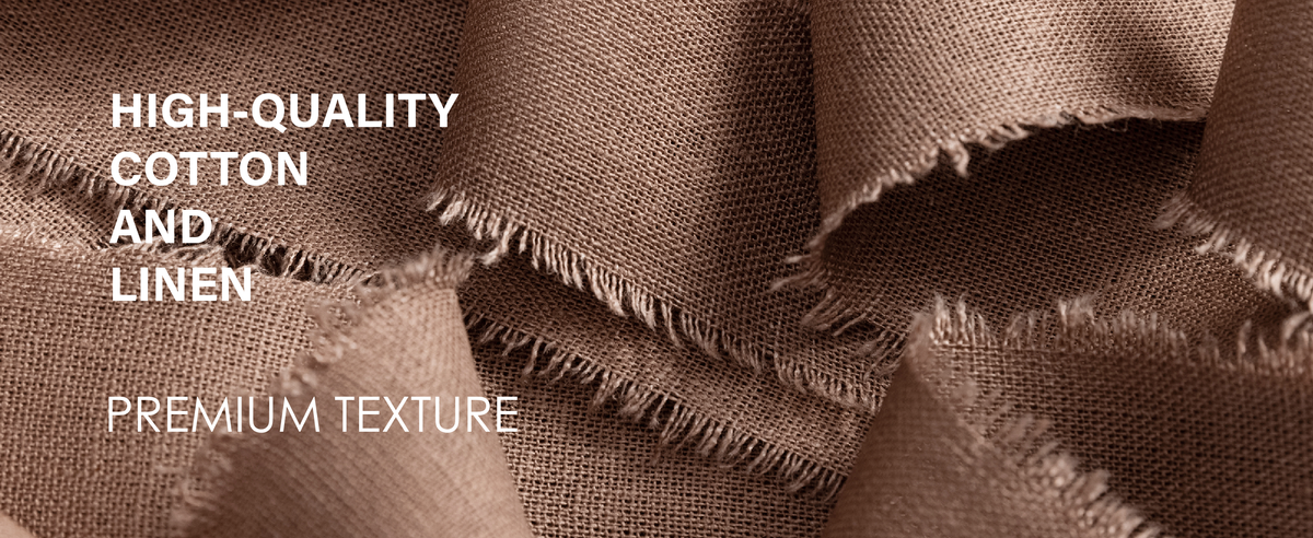 Close-up of the brown cotton-linen ribbon showing its woven cotton-linen texture