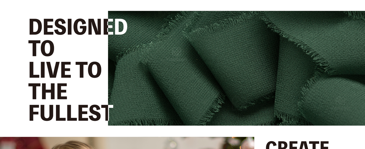 Close-up of layered dark green chiffon ribbon showing its fine weave and naturally fringed edges