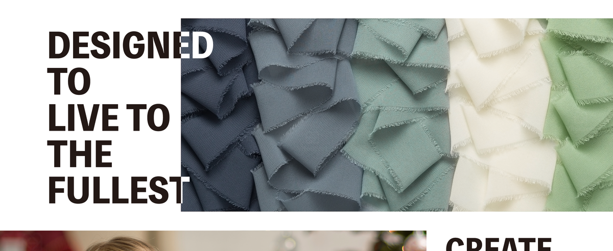 Layered dark, dusty, and pale blue chiffon ribbon strips with soft, frayed edges.