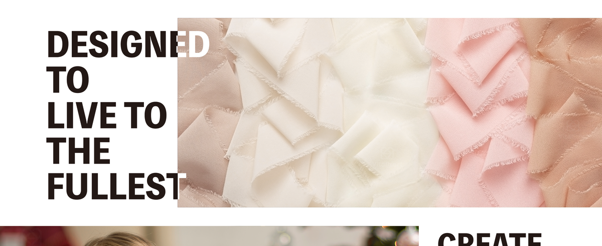 Layered nude, cream, white, and pale pink chiffon ribbon strips with softly frayed edges