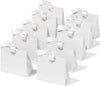 Set of 10 small white paper gift bags with ribbon handles